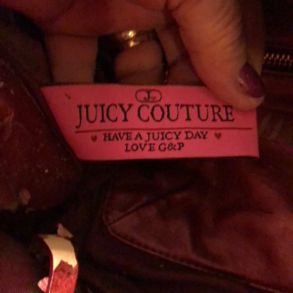 👜 Juicy Couture Dark Red Leather Satchel Purse - Picture 4 of 17